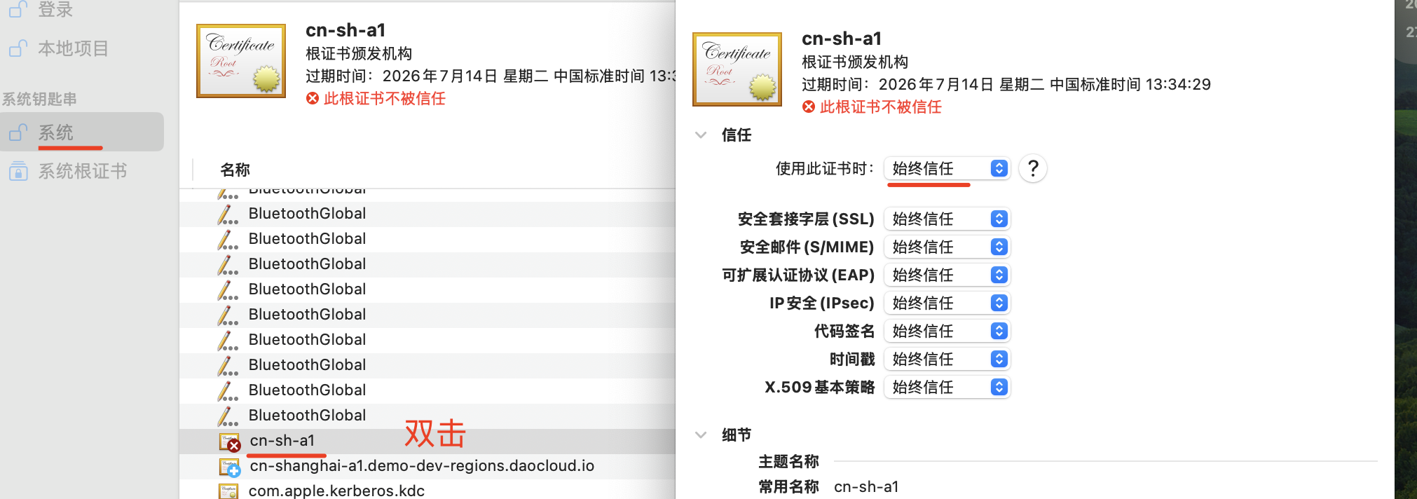 设置本地电脑信任证书
