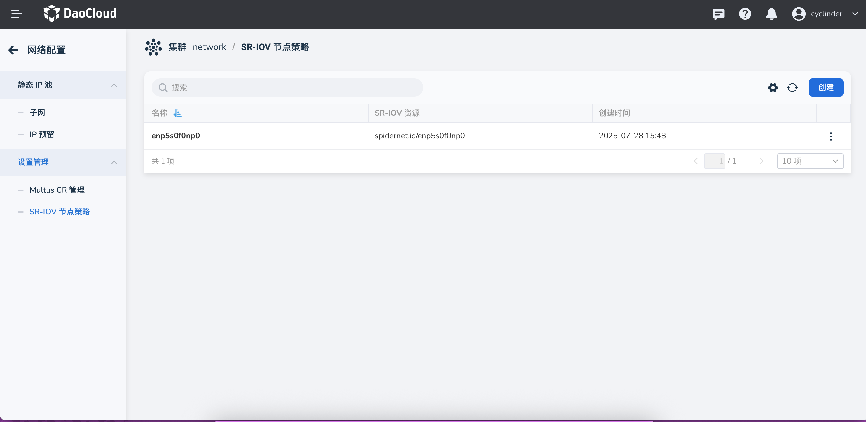 SR-IOV 节点策略管理